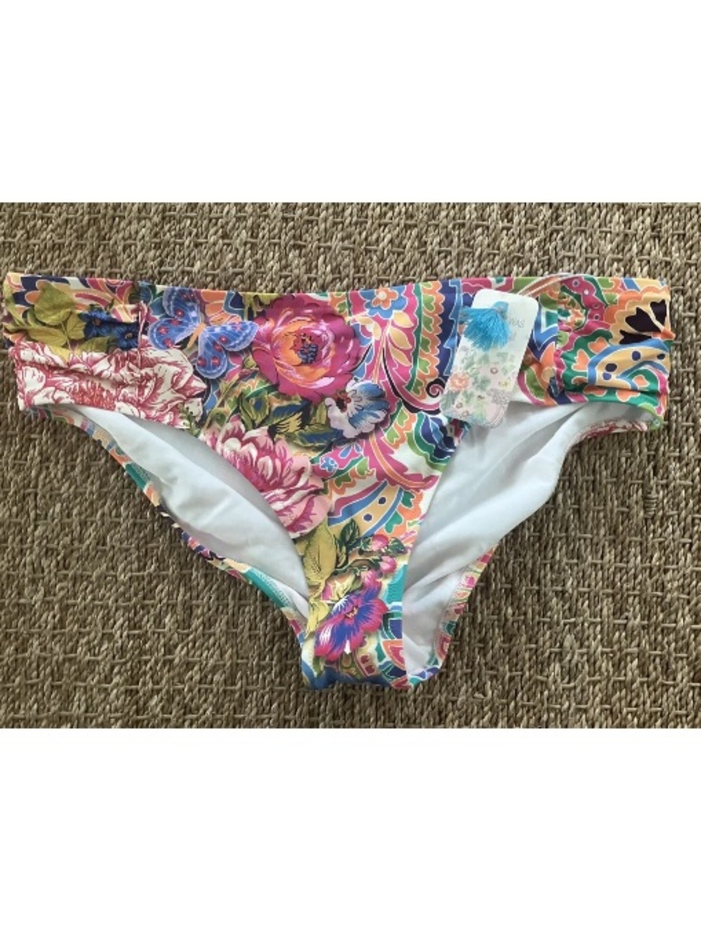Johnny Was Women’s 1X Swim Bottom Crispire Floral Paisley Ruched Side Ret. $88